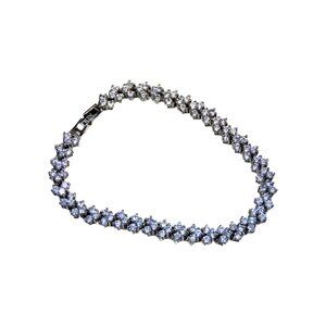 Inox Women's Polished Stainless Steel Heart Bracelet with Cubic Zirconia